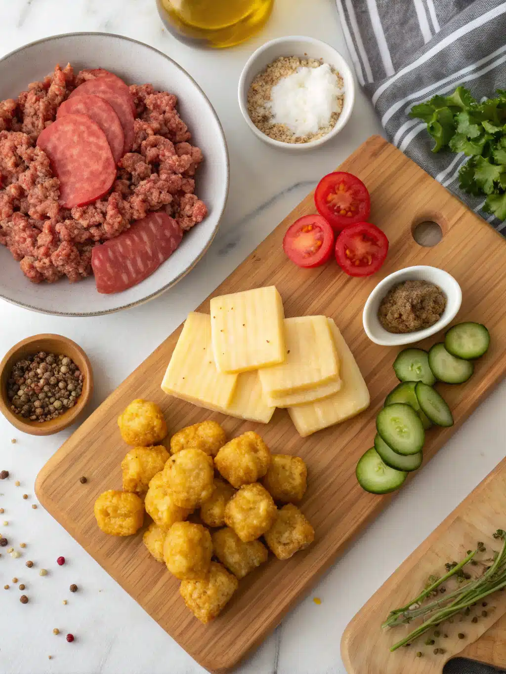 Cheeseburger Tater Tot Casserole ingredients