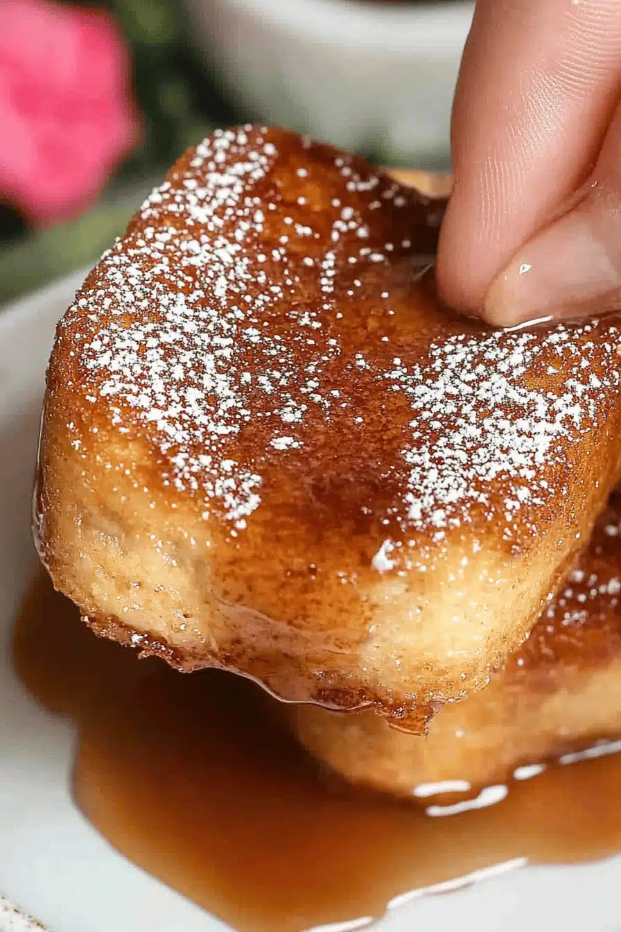 Cheesecake Stuffed French Toast Final Dish Presentation