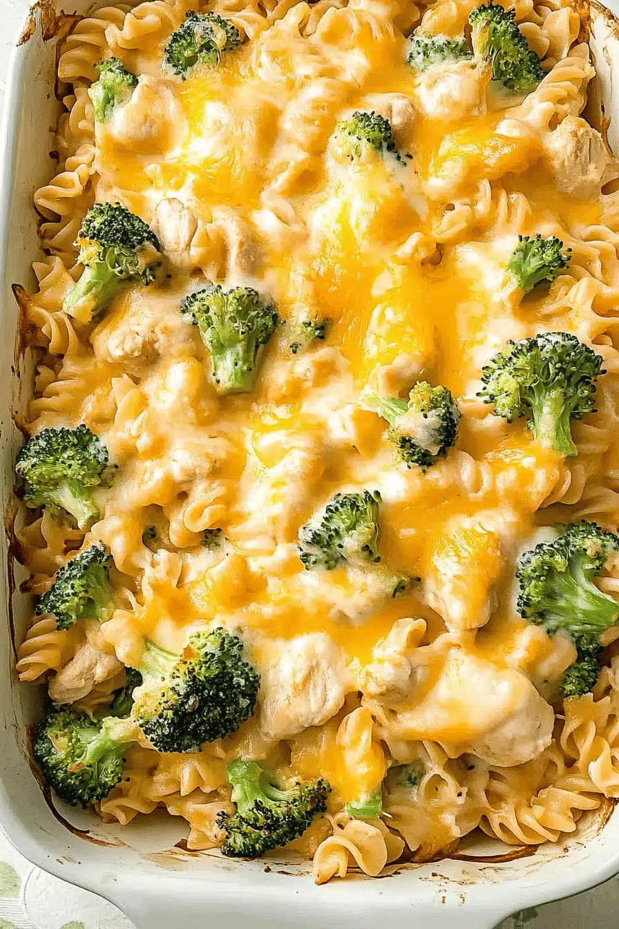 Cheesy Broccoli Chicken Pasta Bake
