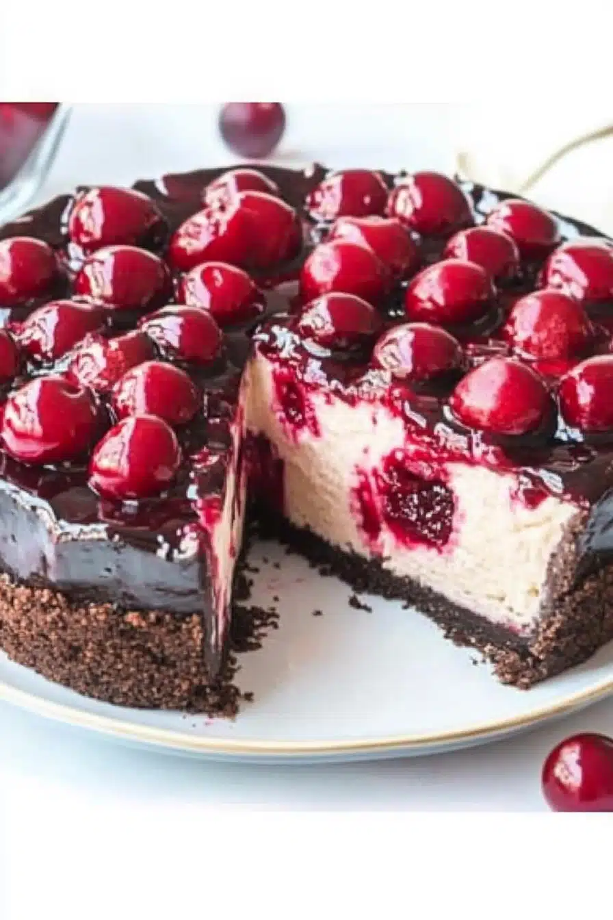 Cherry Cheesecake Recipe Final Dish Presentation