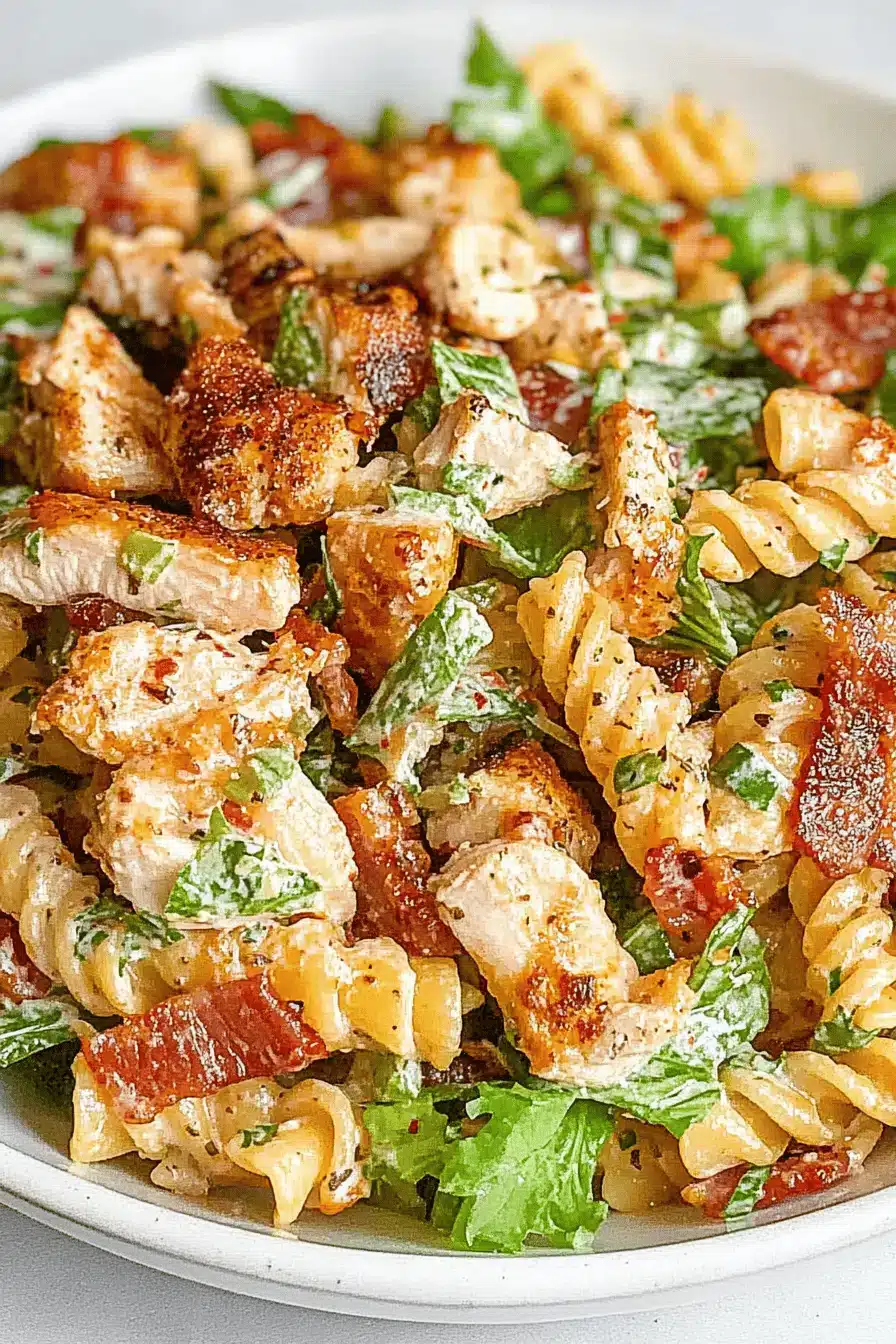 Chicken Bacon Ranch Pasta Salad ingredients