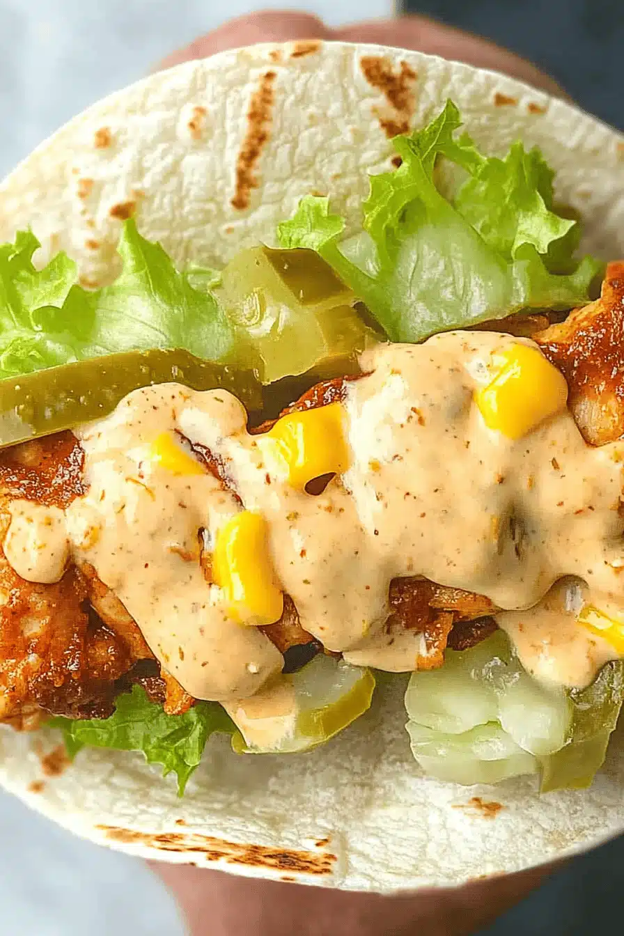 Chicken Big Mac Taco Final Dish Presentation