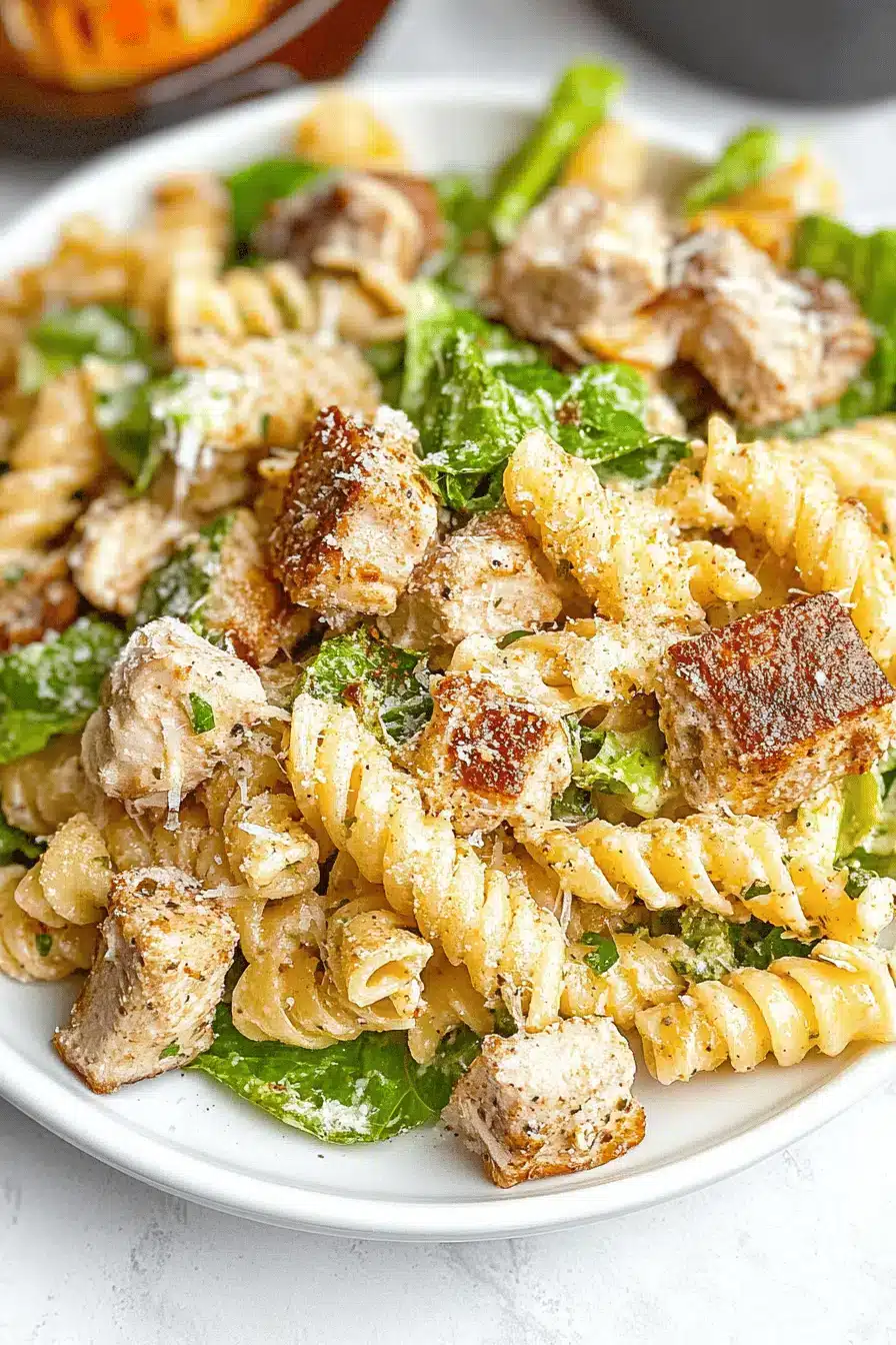 Chicken Caesar Pasta Salad ingredients