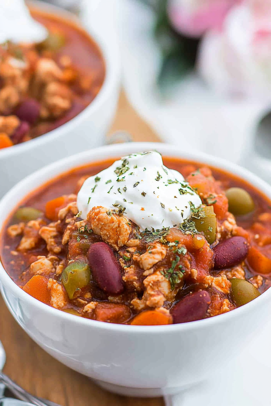 Chicken Chili Recipe Final Dish Presentation