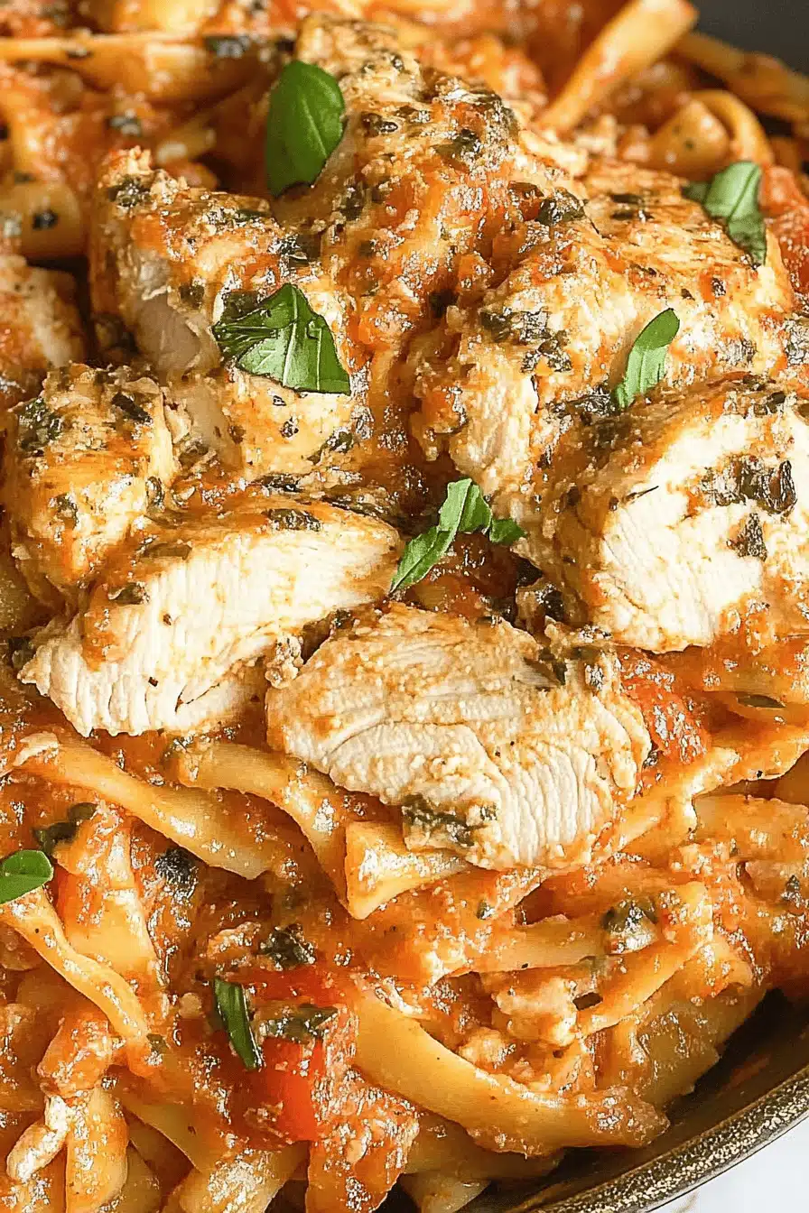 Chicken Rose Pasta Recipe Final Dish Presentation