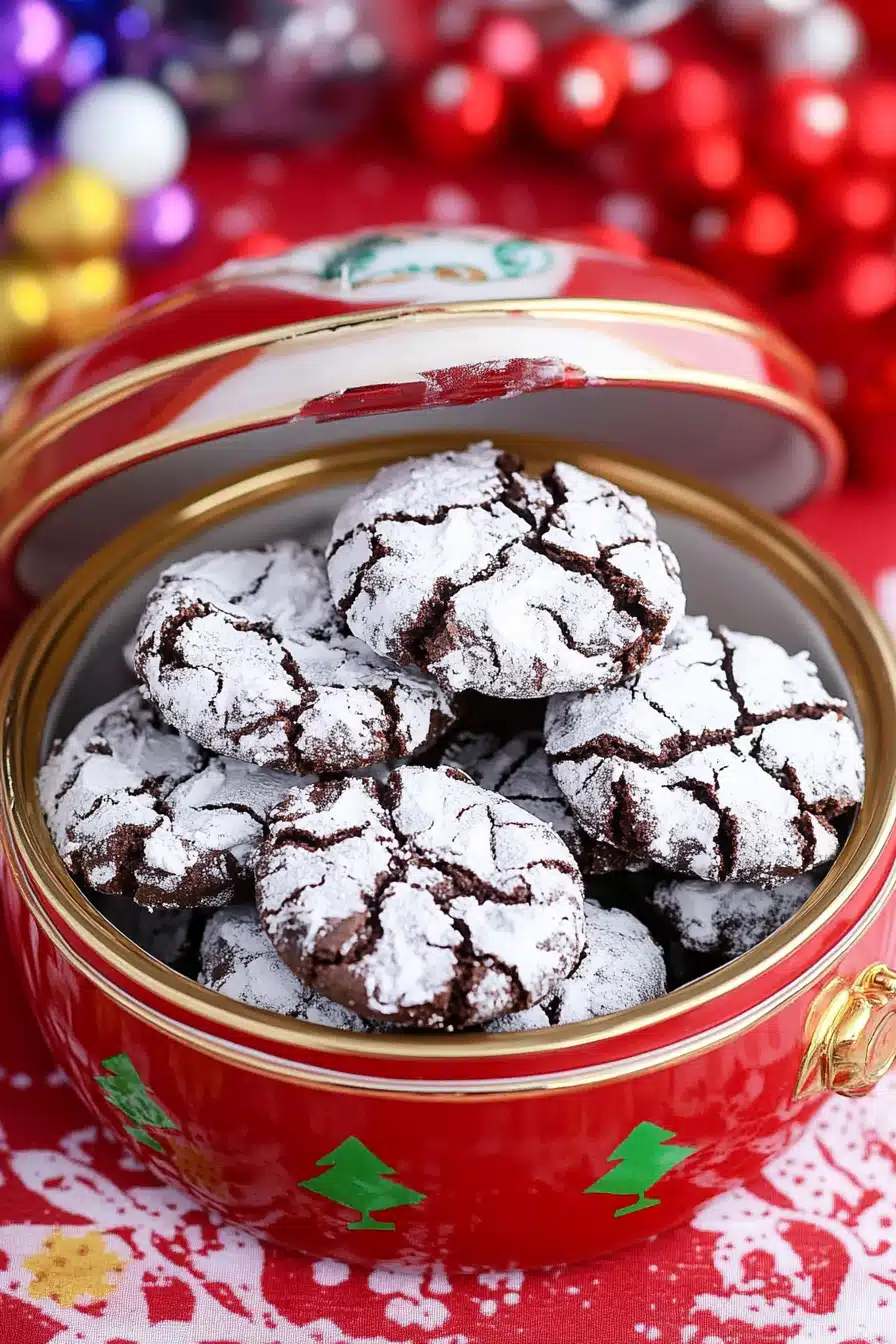 Chocolate Crinkle Cookies Recipe Final Dish Presentation