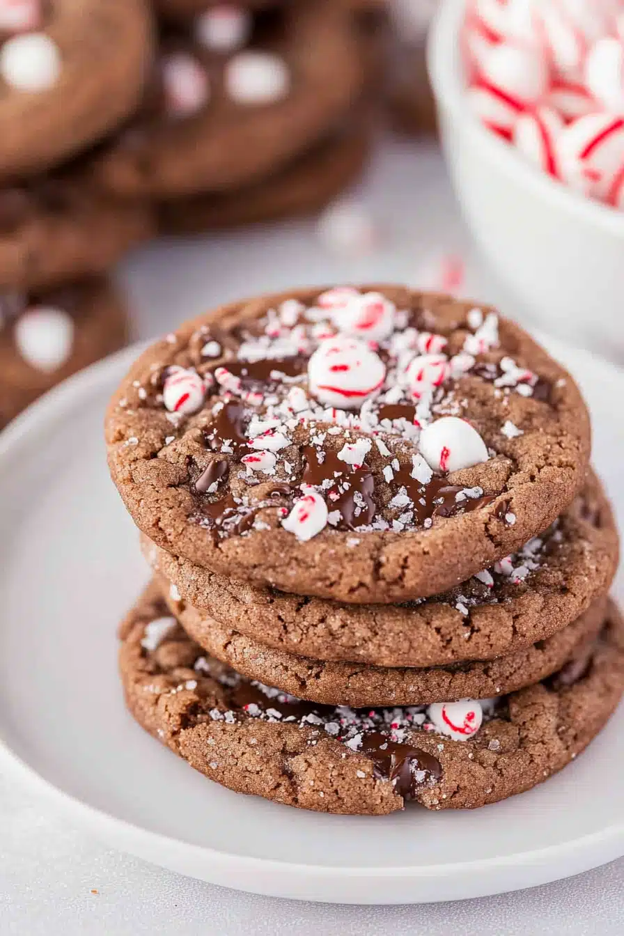 Chocolate Peppermint Cookies Recipe Final Dish Presentation