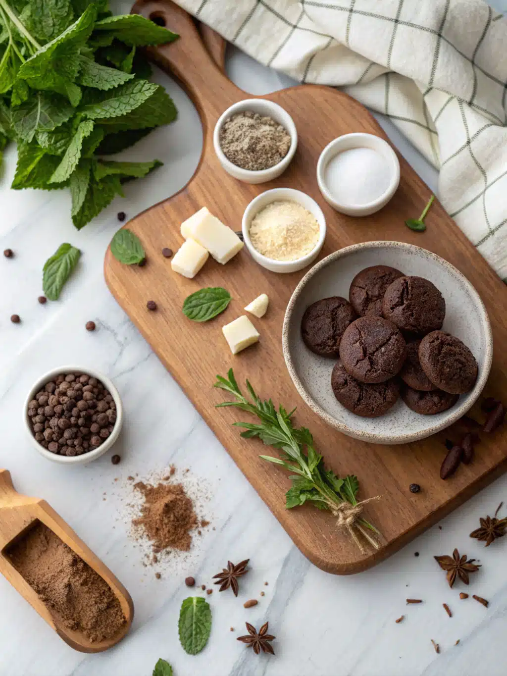 Chocolate Peppermint Cookies Recipe ingredients