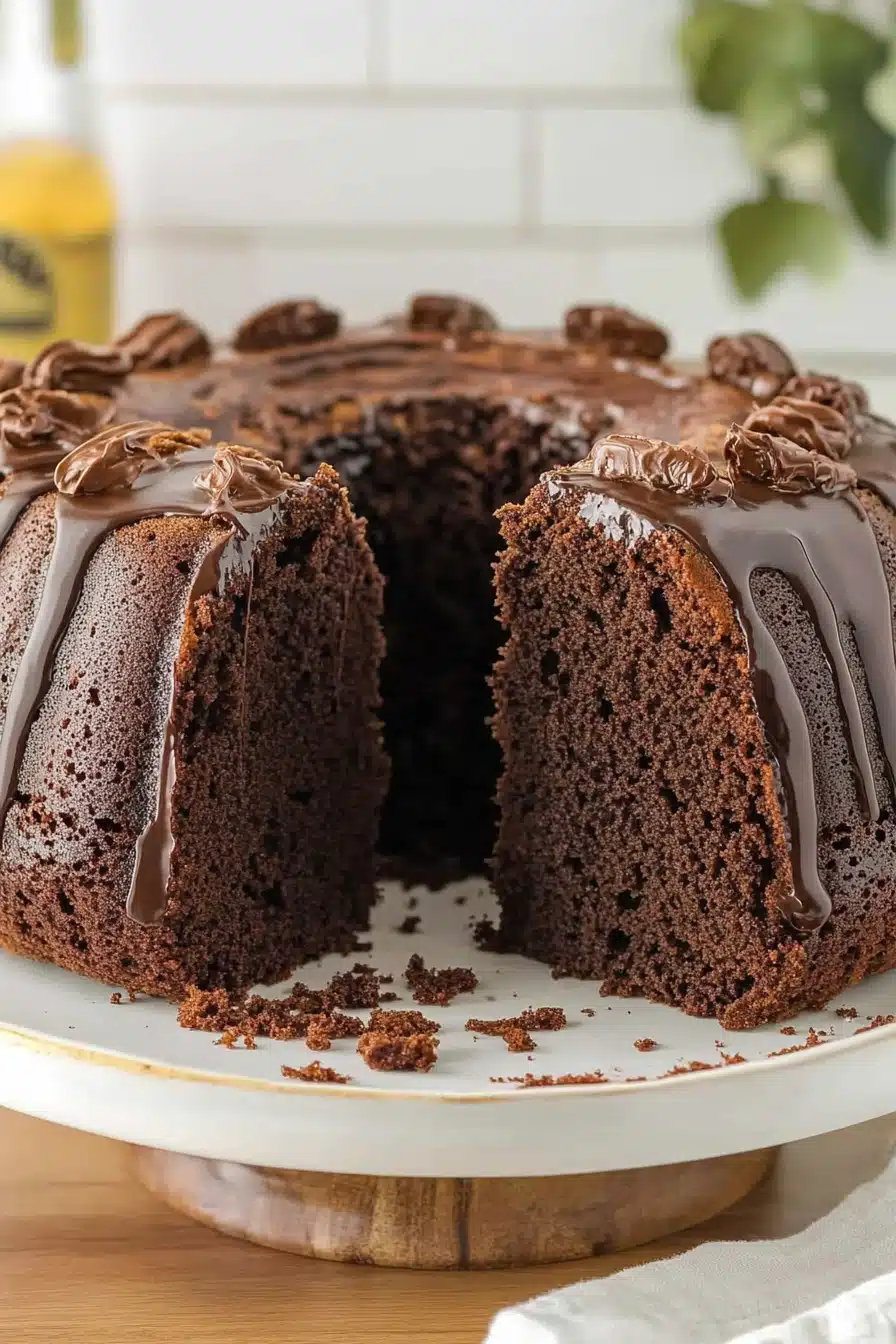 Chocolate Rum Cake Final Dish Presentation