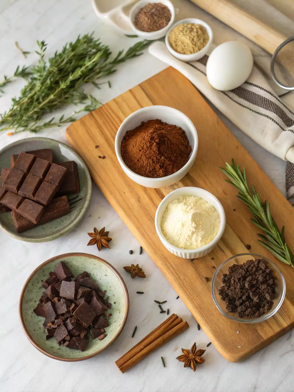 Chocolate Rum Cake ingredients