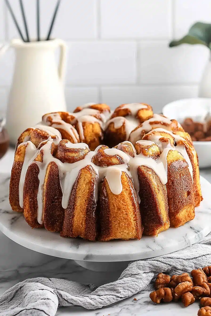 Cinnamon Roll Monkey Bread Final Dish Presentation
