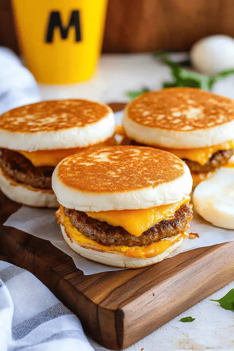 Copycat Sausage Egg McMuffins Final Dish Presentation