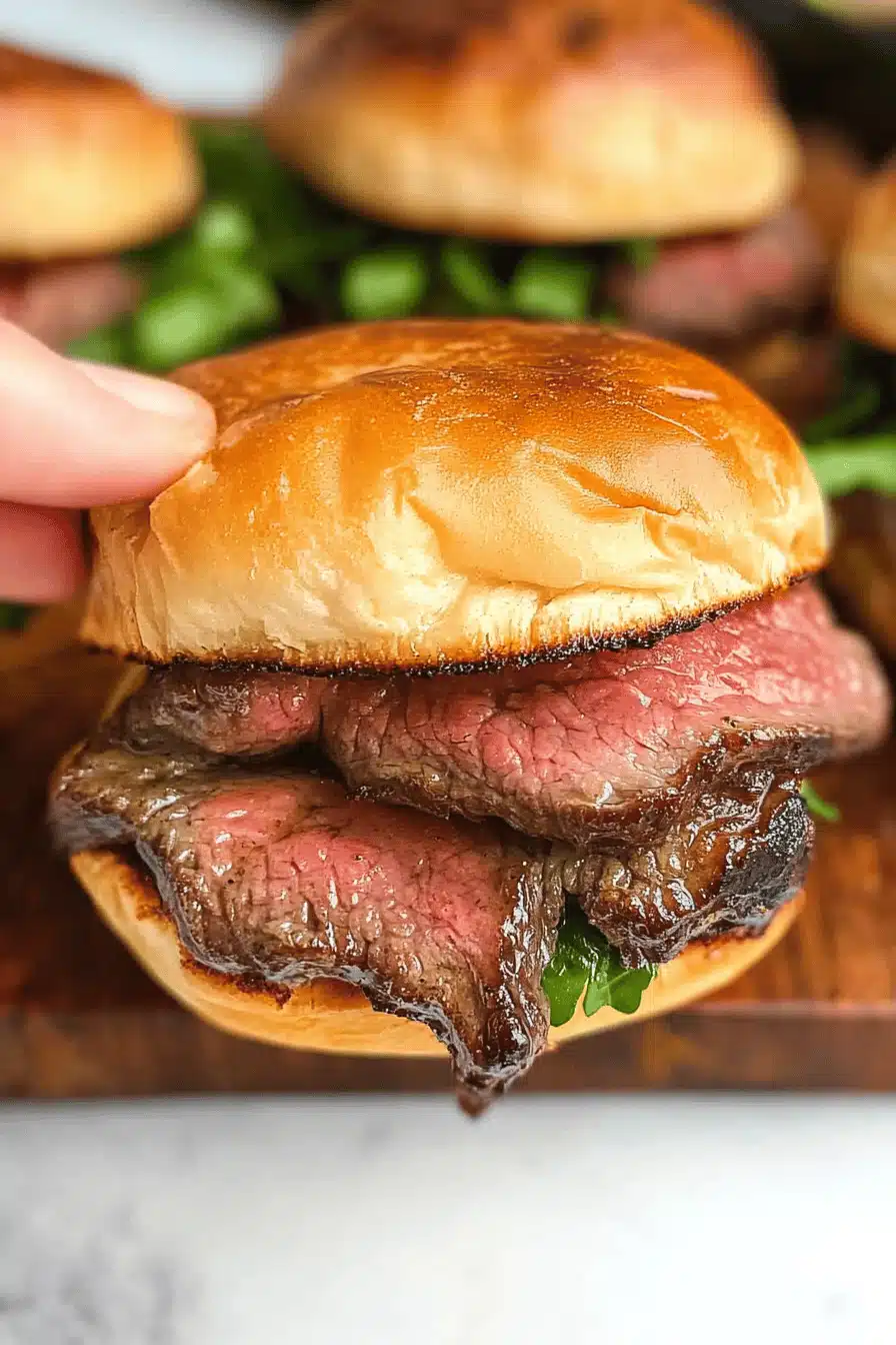 Cowboy Butter Steak Sliders Final Dish Presentation