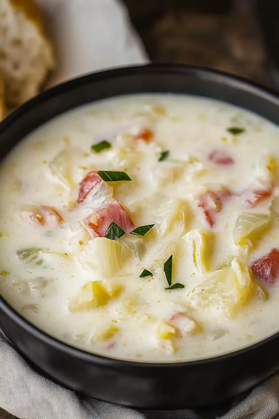 Creamy Cabbage Soup Final Dish Presentation