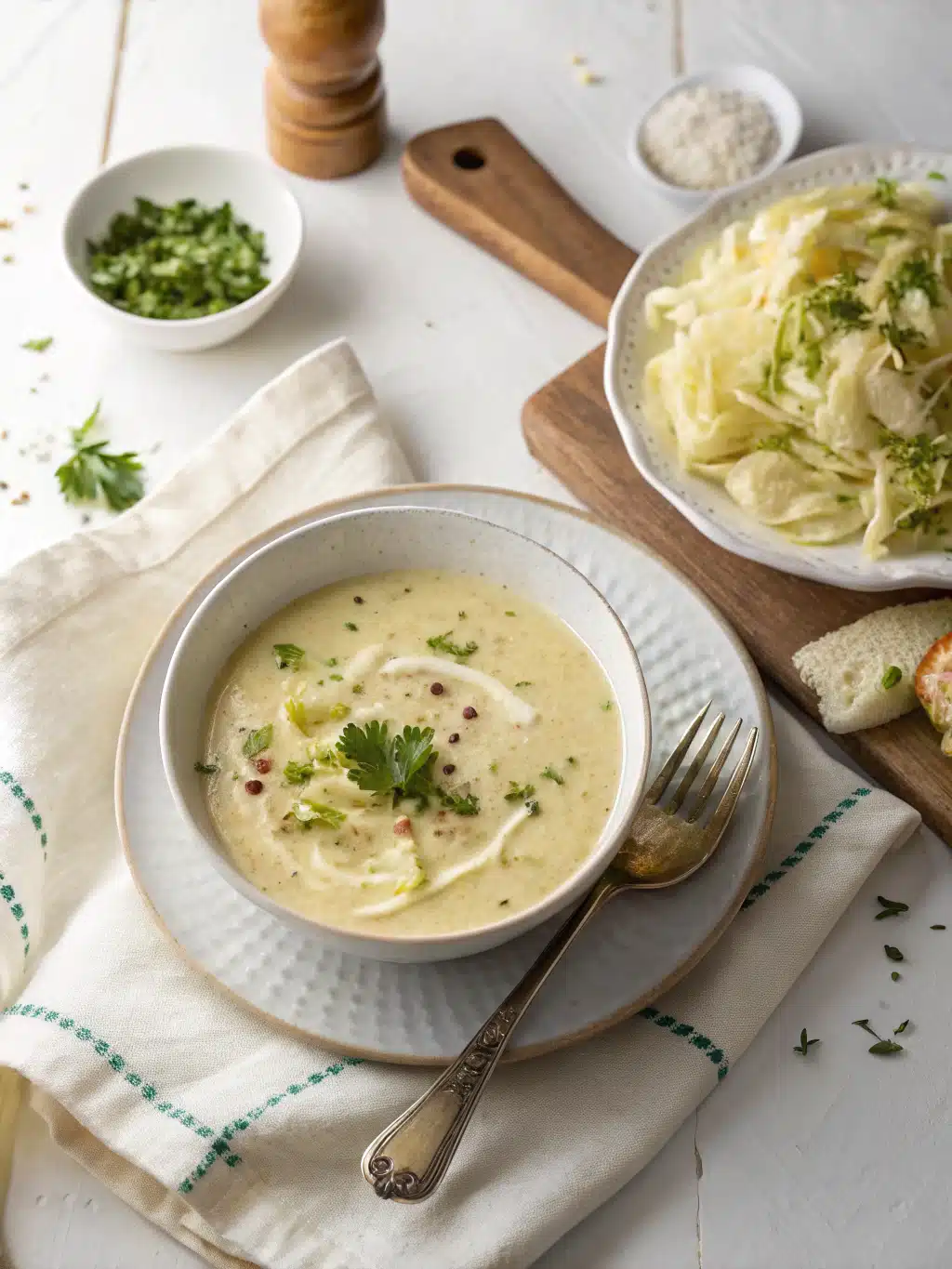 Creamy Cabbage Soup serving suggestion