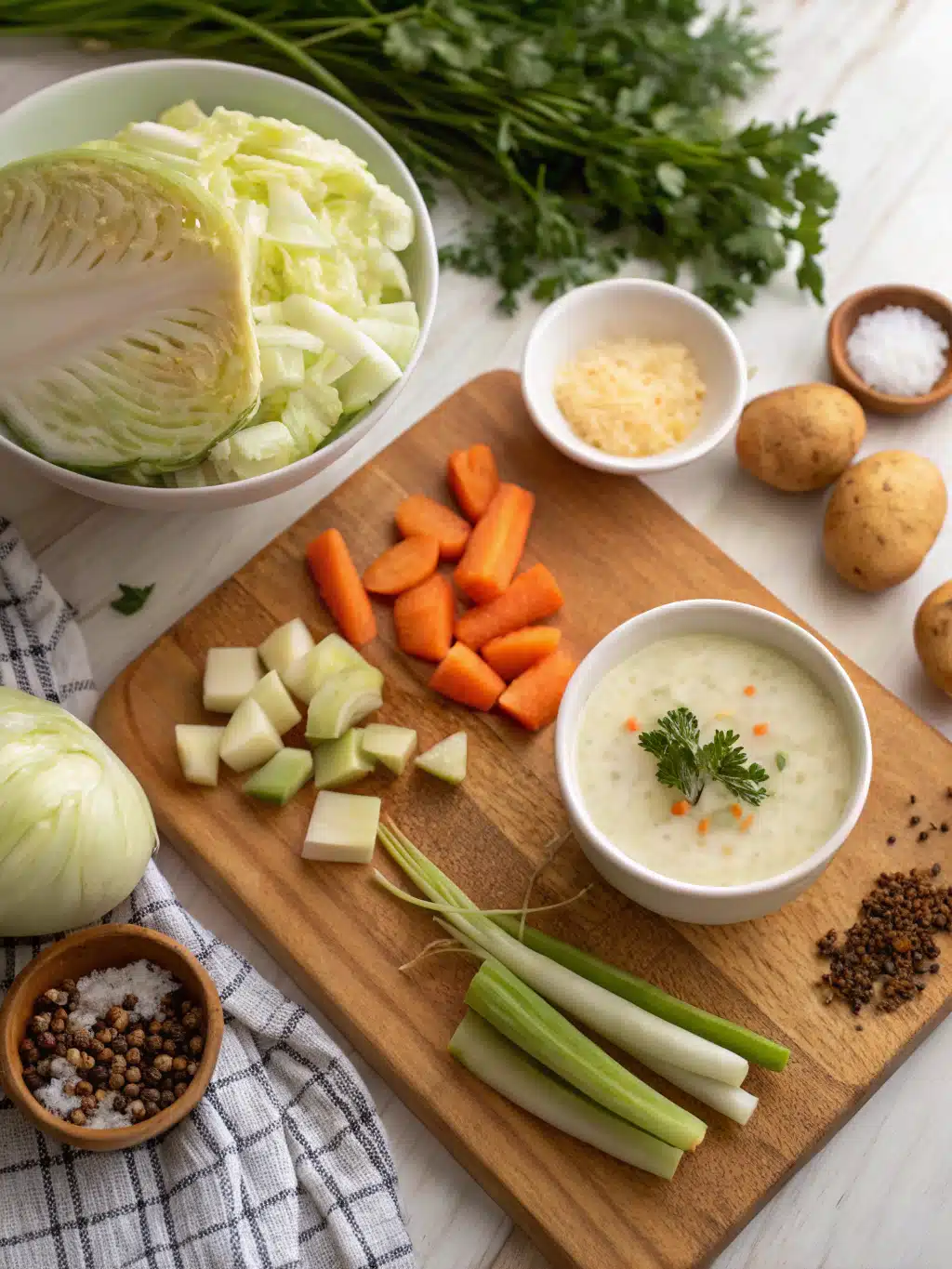 Creamy Cabbage Soup ingredients