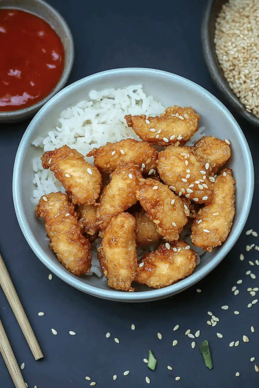 Crispy Sesame Chicken Final Dish Presentation