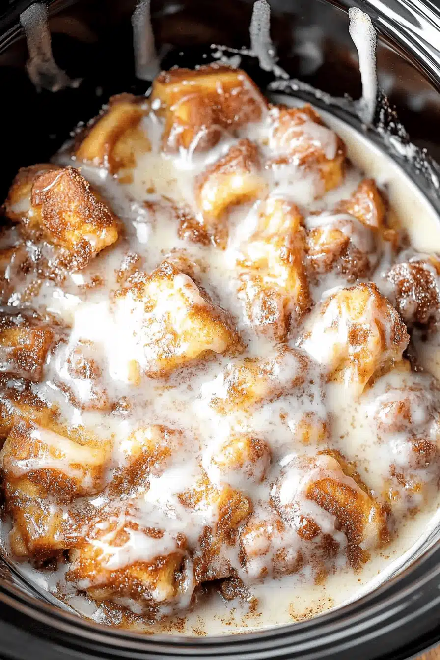 Crock-Pot Cinnamon Rolls Final Dish Presentation