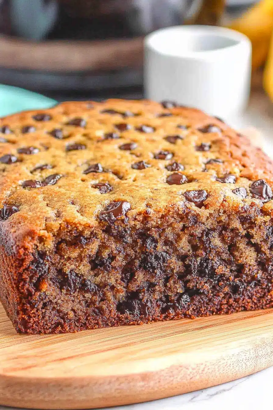 Crockpot Banana Bread Final Dish Presentation
