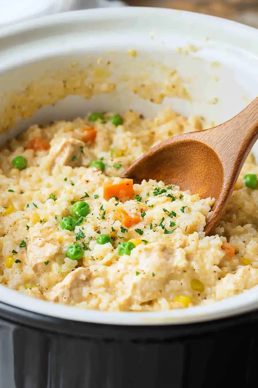 Crockpot Chicken and Rice Final Dish Presentation