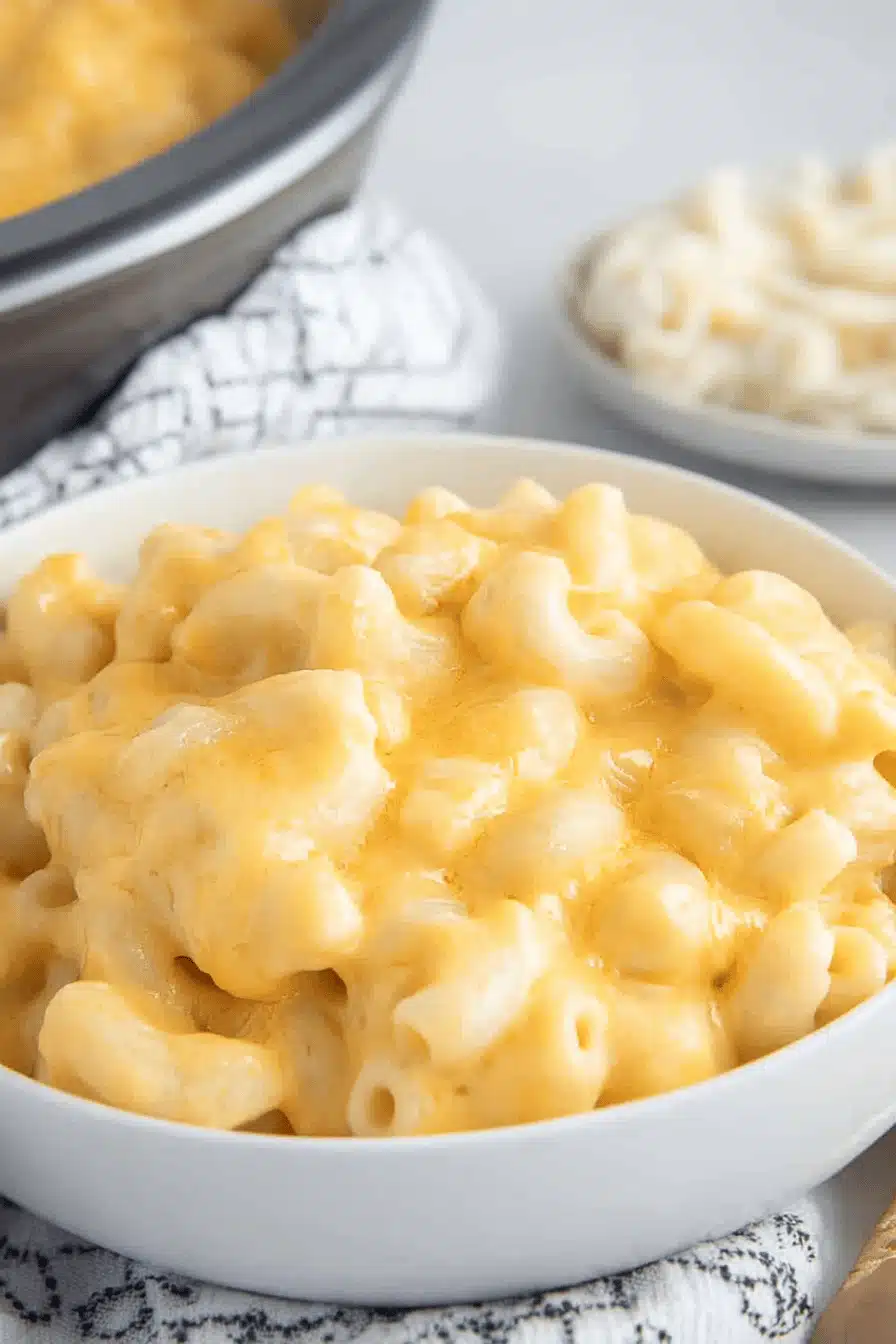 Crockpot Velveeta Mac and Cheese Final Dish Presentation