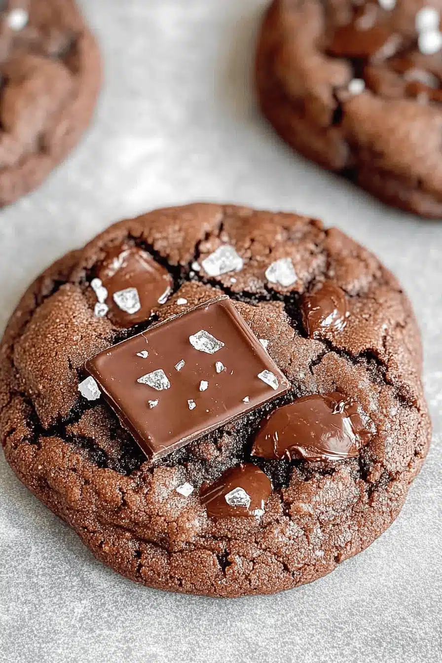 Double Chocolate Sea Salt Cookies Final Dish Presentation