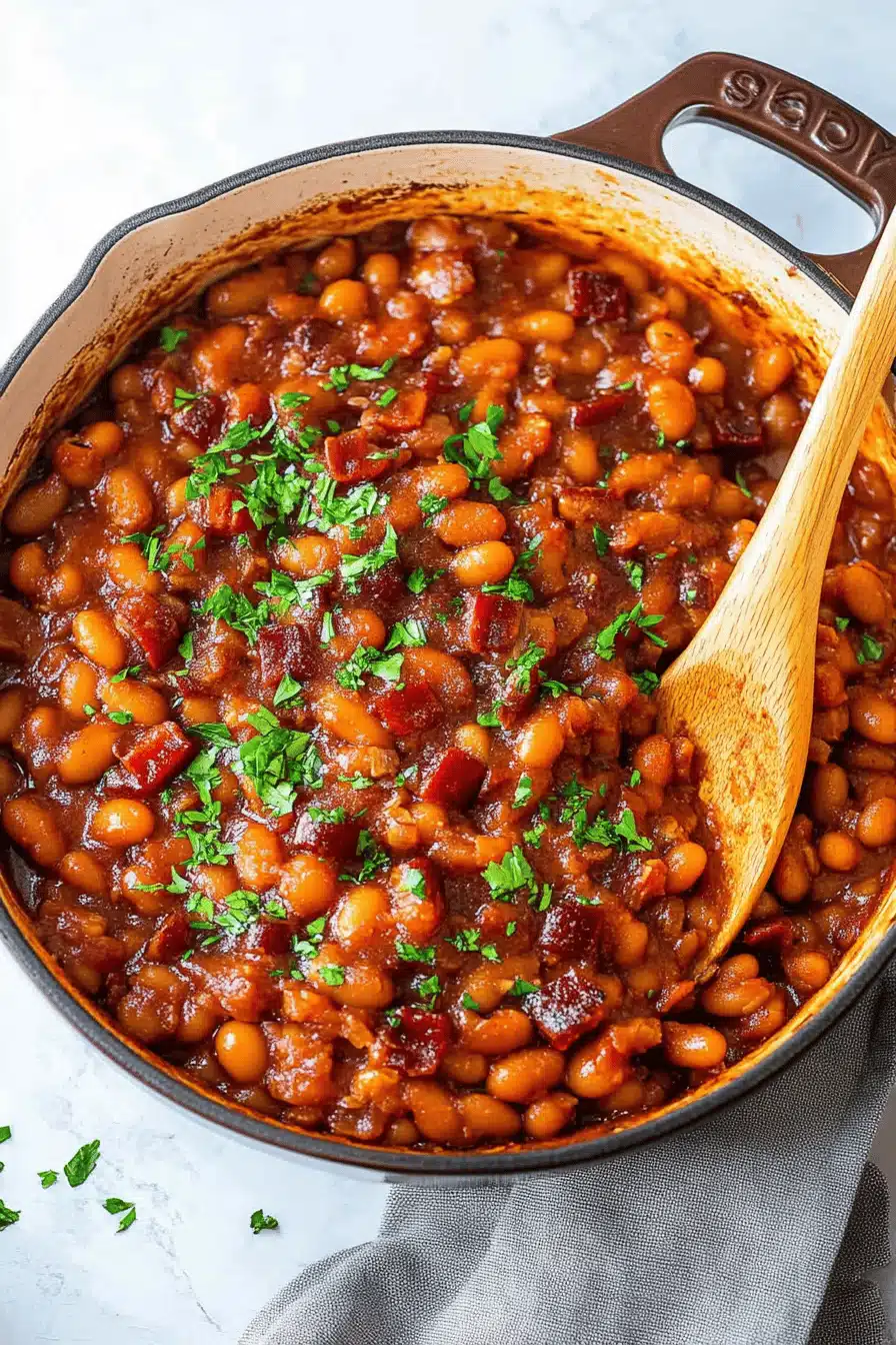 Dr. Pepper Baked Beans Final Dish Presentation