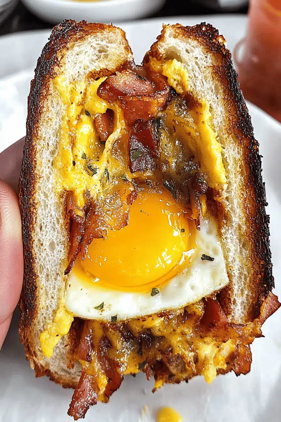 Egg in a Hole Sandwich Final Dish Presentation