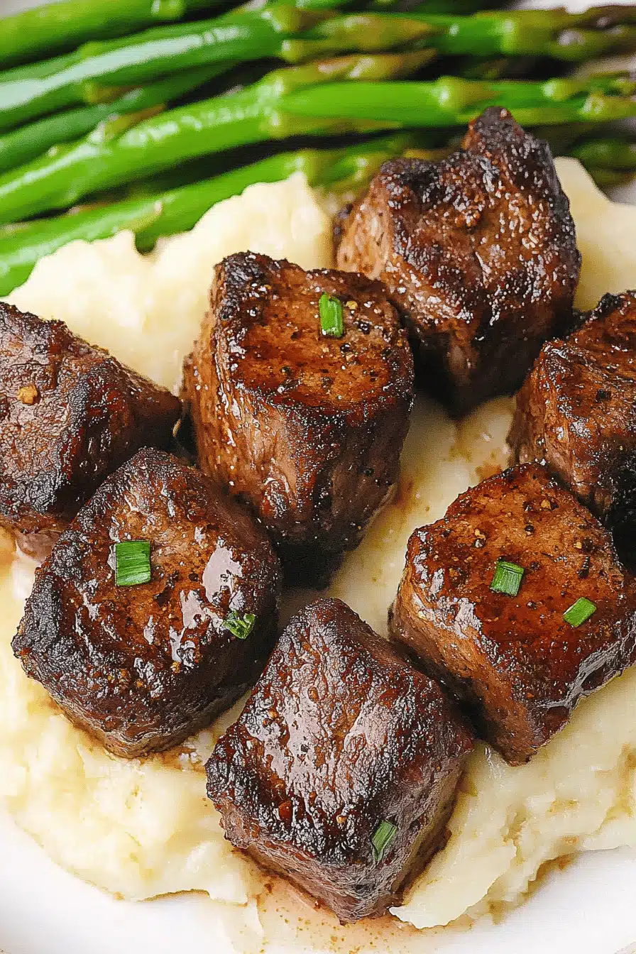 Garlic Butter Steak Bites Final Dish Presentation