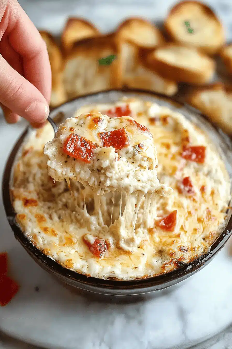 Garlic Cheese Dip Final Dish Presentation