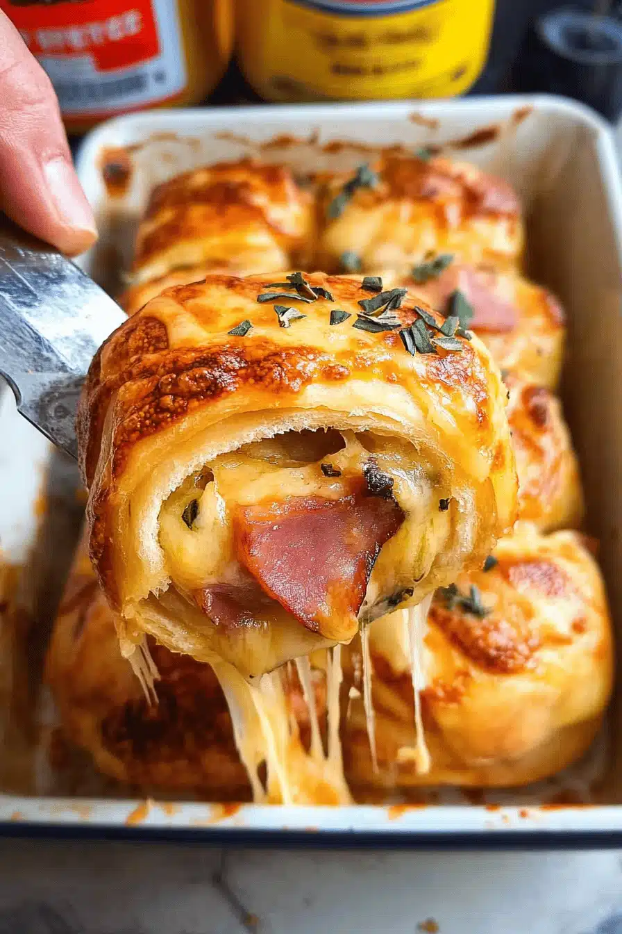Ham and Cheese Pizza Rolls Final Dish Presentation