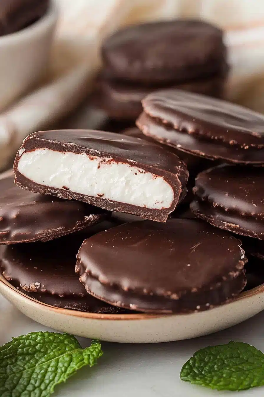 Homemade Peppermint Patties Final Dish Presentation
