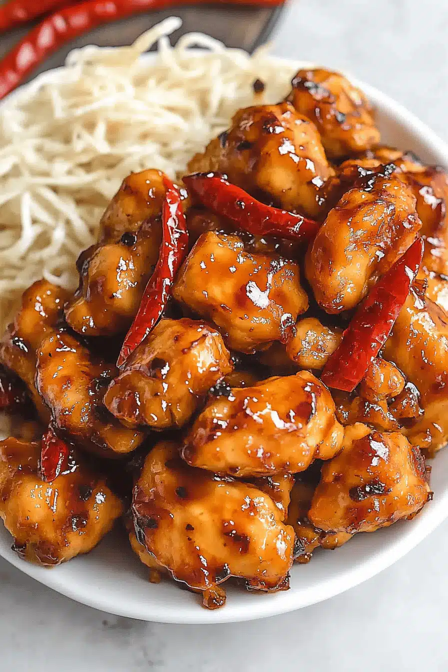 Hot Orange Chicken Recipe Final Dish Presentation