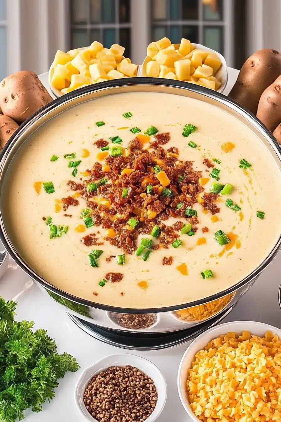 Loaded Baked Potato Soup Final Dish Presentation