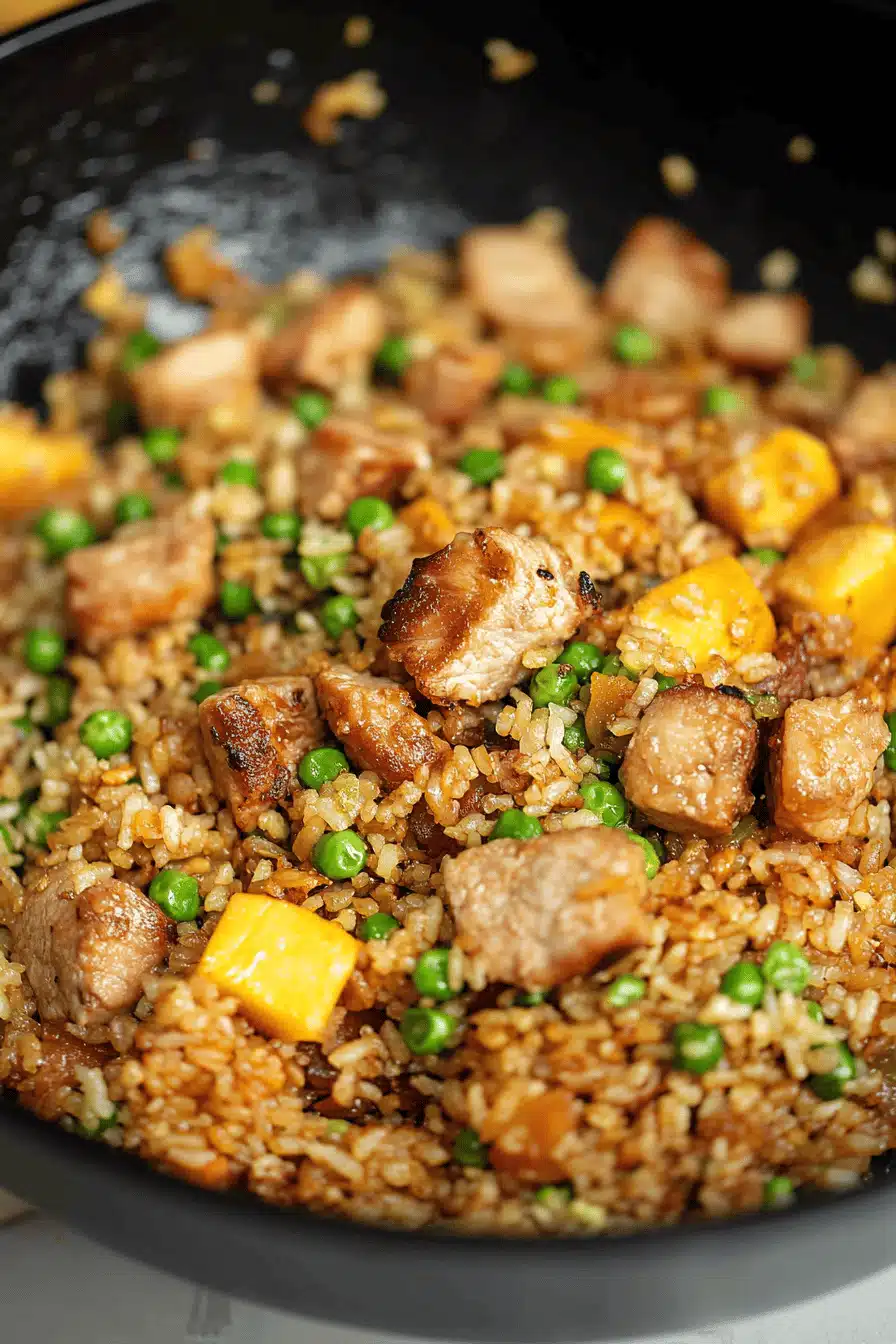 Mango Chicken Fried Rice Final Dish Presentation