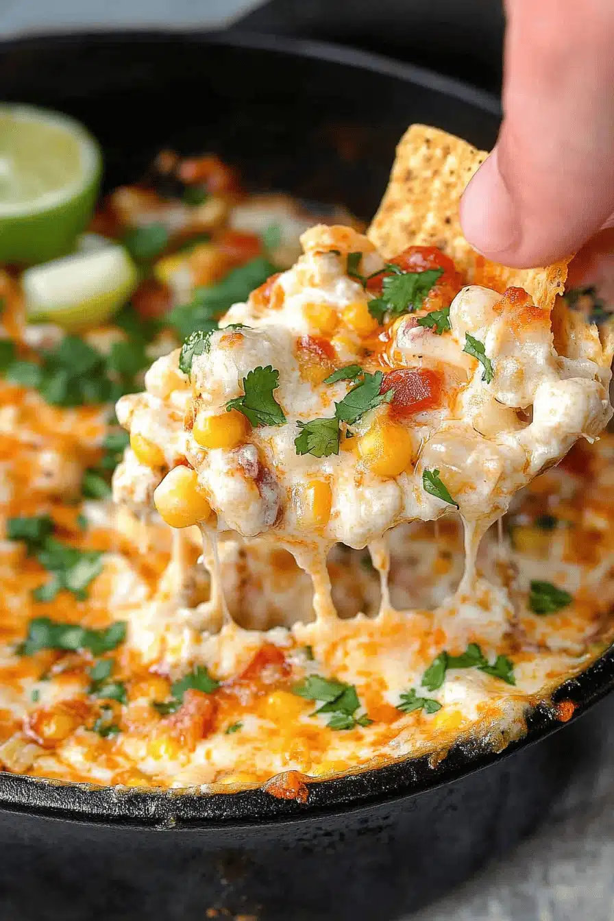 Mexican Street Corn Dip Final Dish Presentation