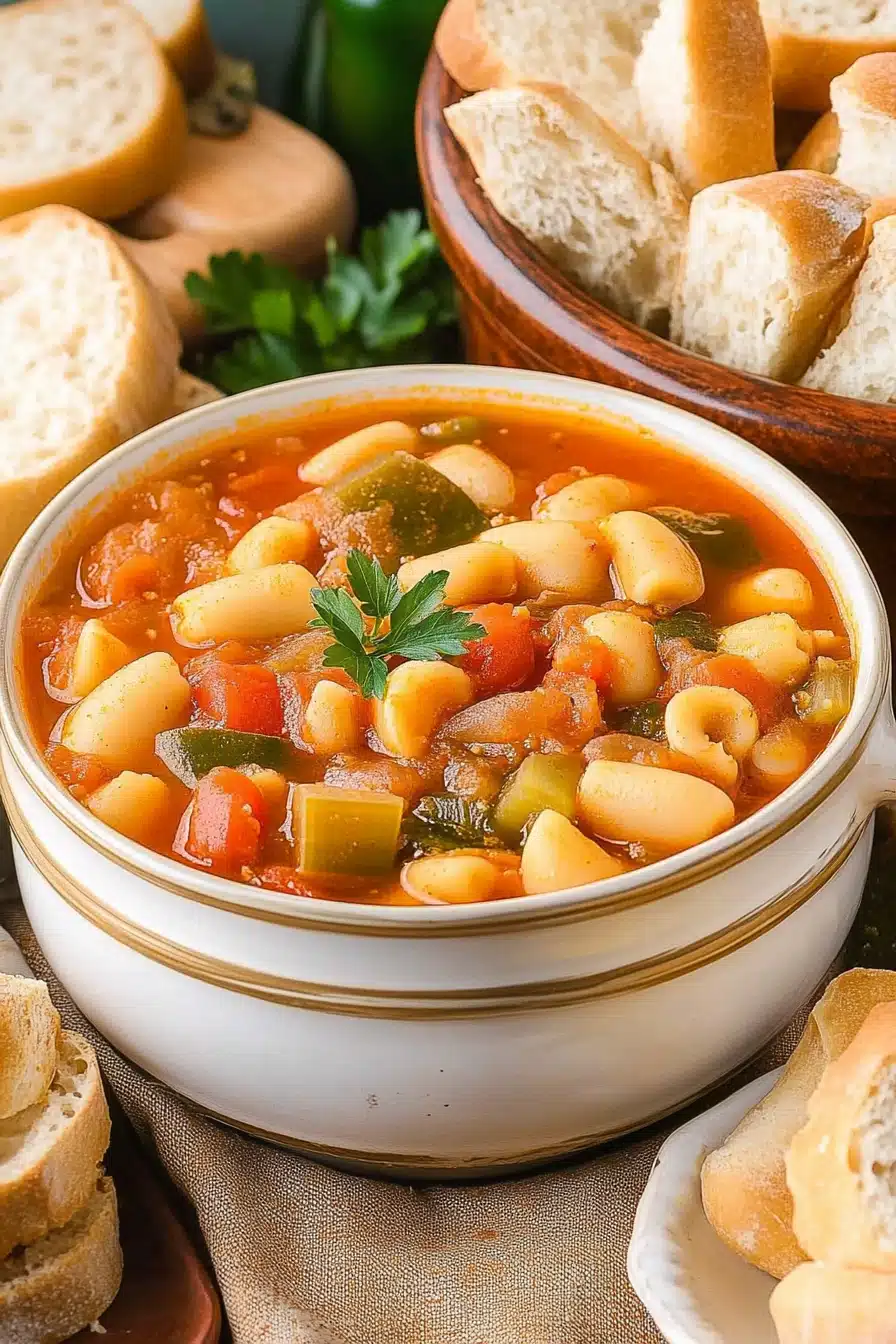 Minestrone Soup Recipe Final Dish Presentation