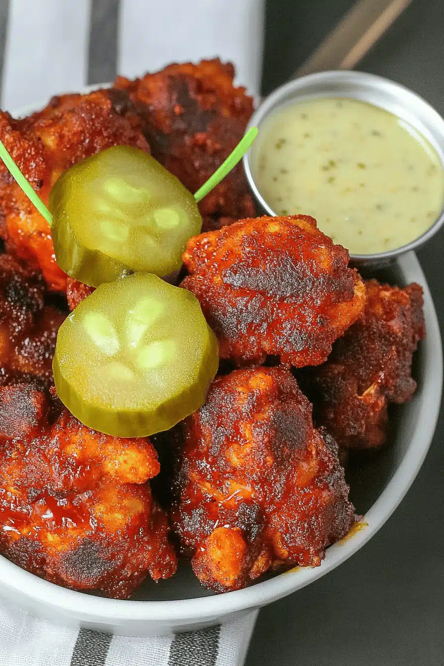 Nashville Hot Chicken Nuggets Final Dish Presentation