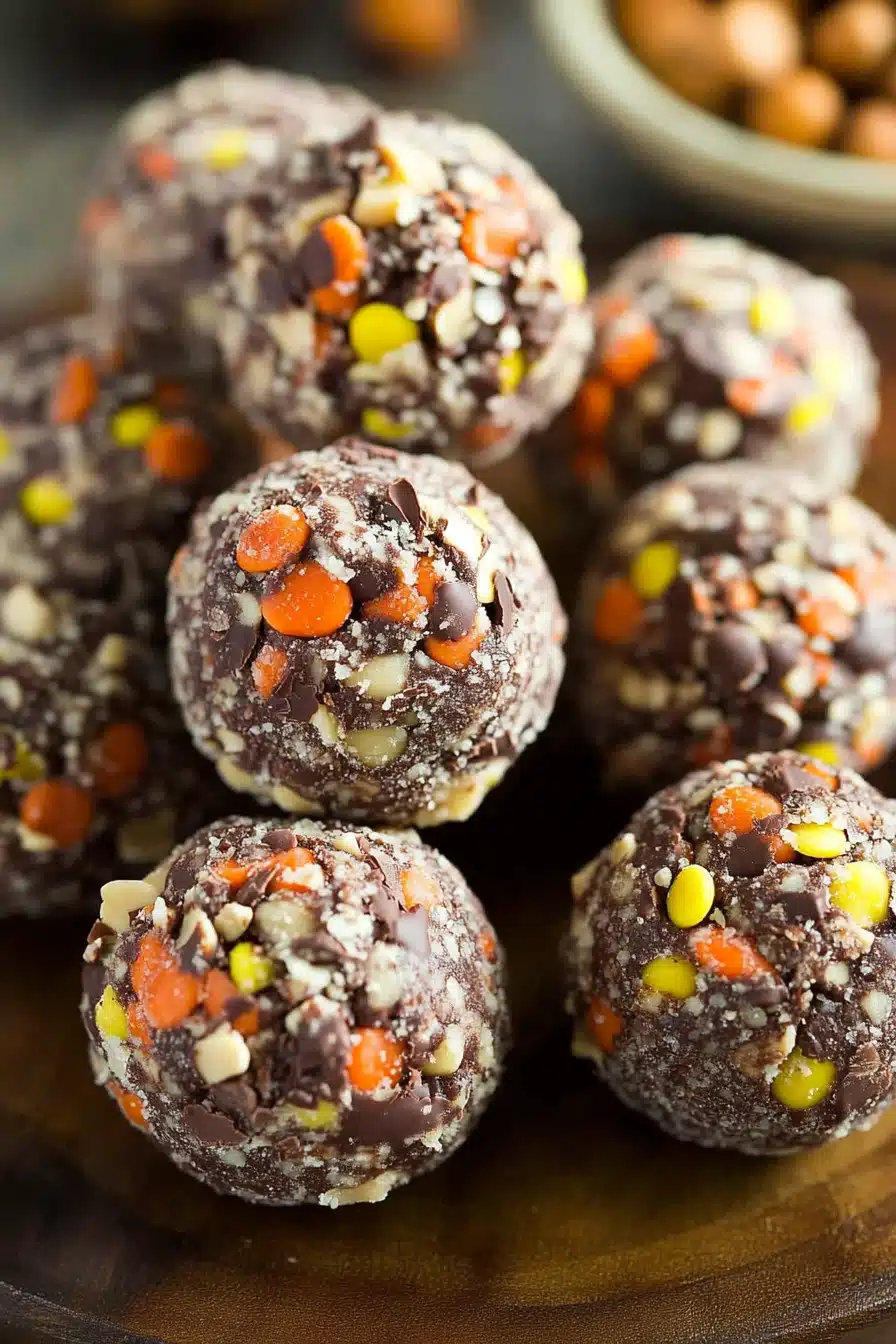 No-Bake Chocolate Peanut Butter Balls Final Dish Presentation