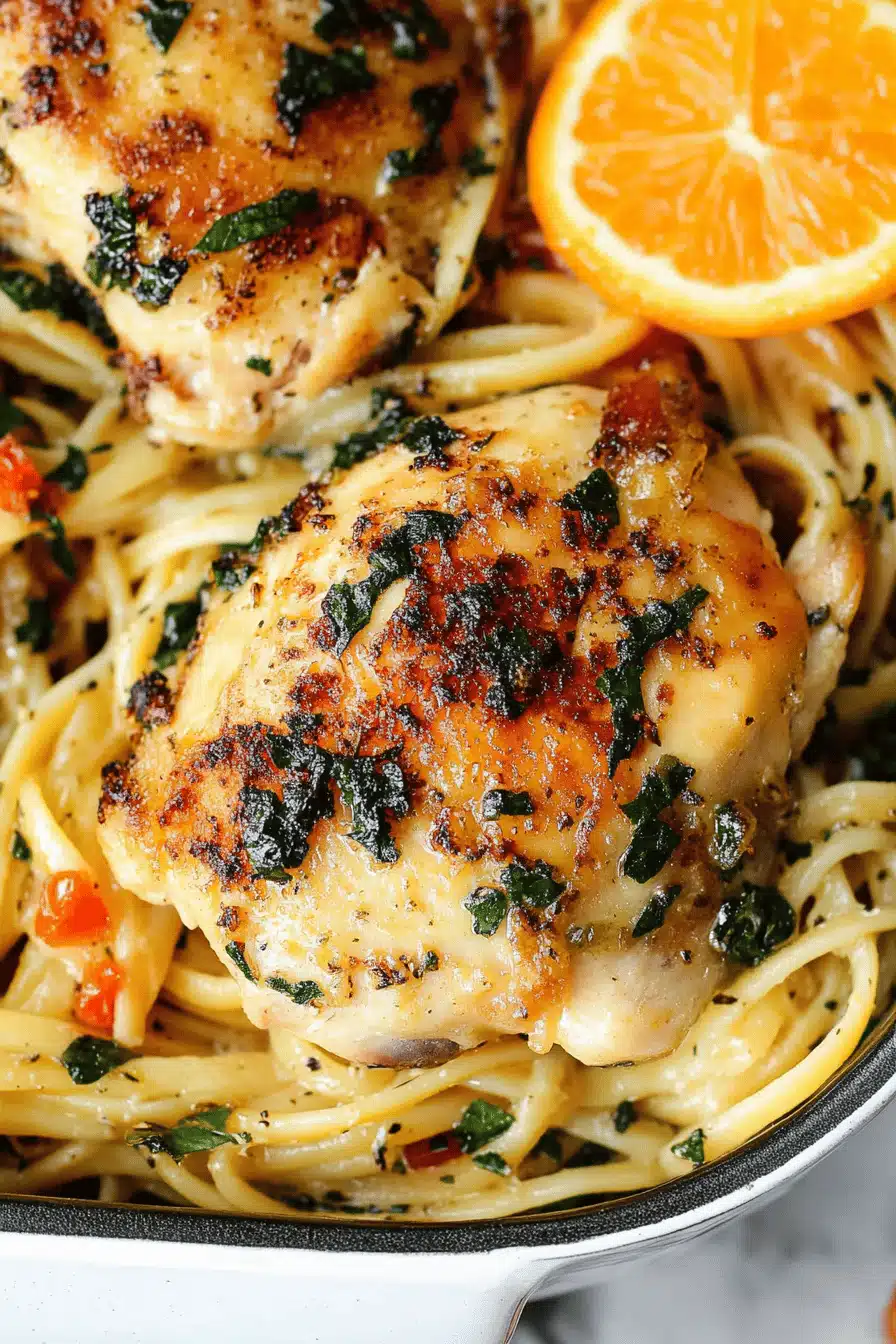 Oven-Baked Chicken Linguini Final Dish Presentation