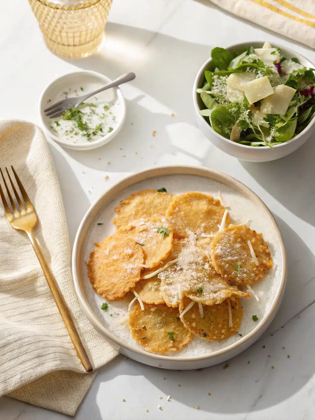 Parmesan Crisps serving suggestion