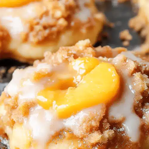 Peach Cobbler Cinnamon Rolls