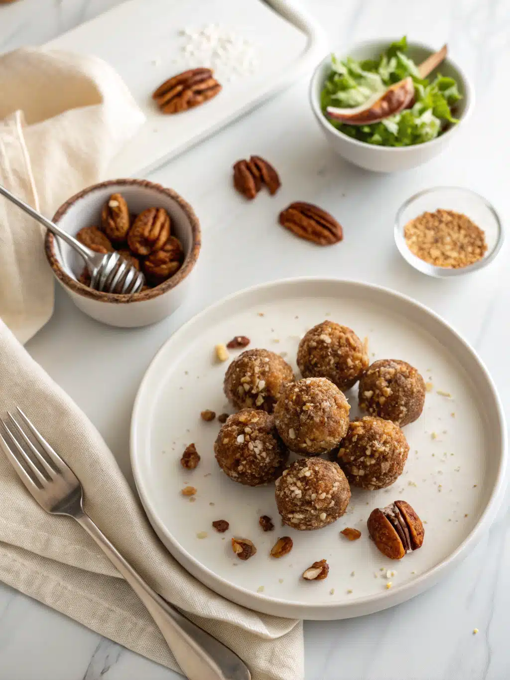 Pecan Pie Balls serving suggestion