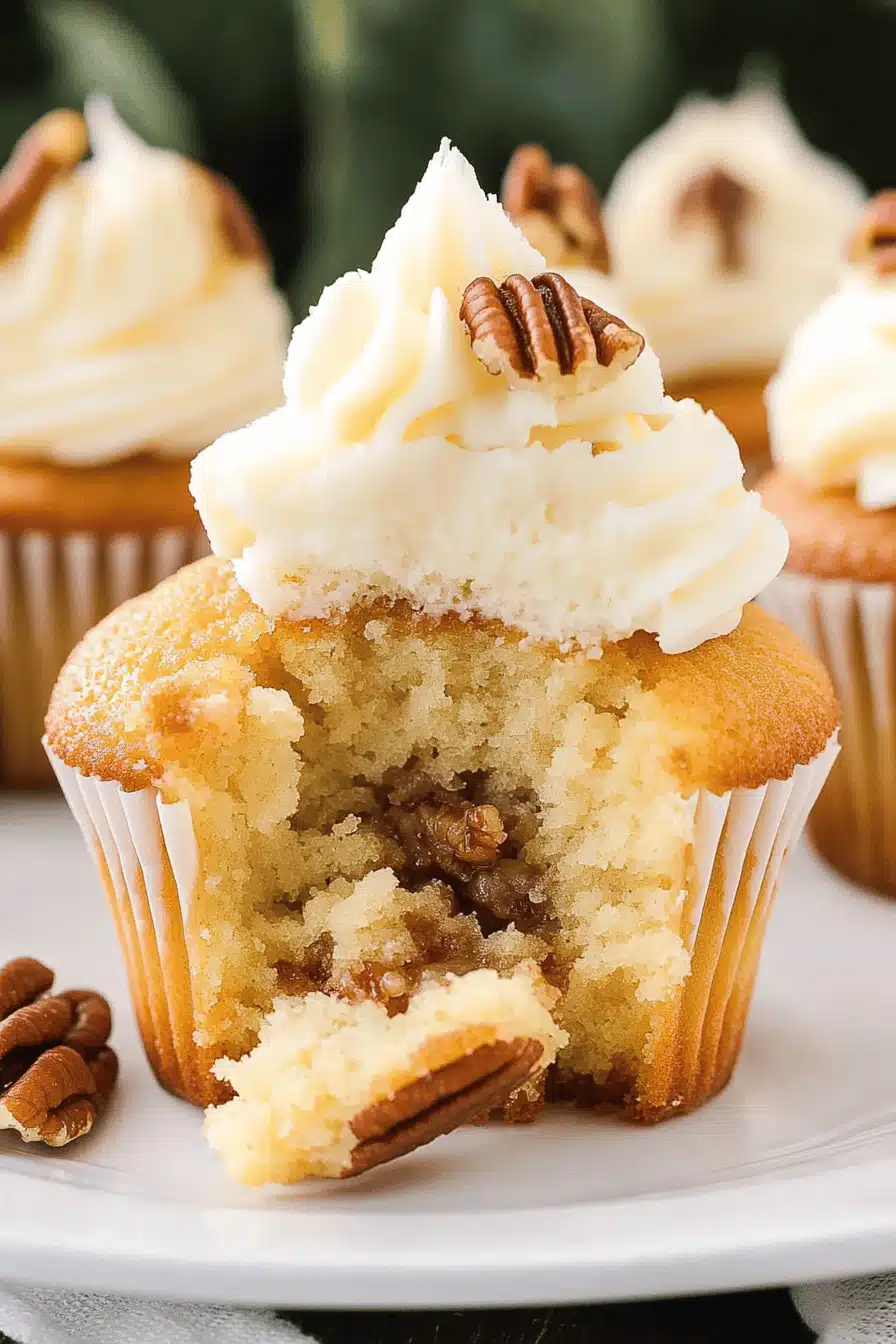 Pecan Pie Cupcakes Final Dish Presentation
