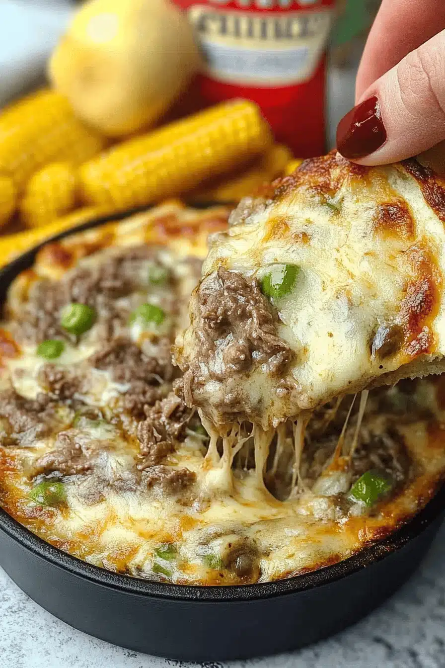 Philly Cheesesteak Dip Final Dish Presentation