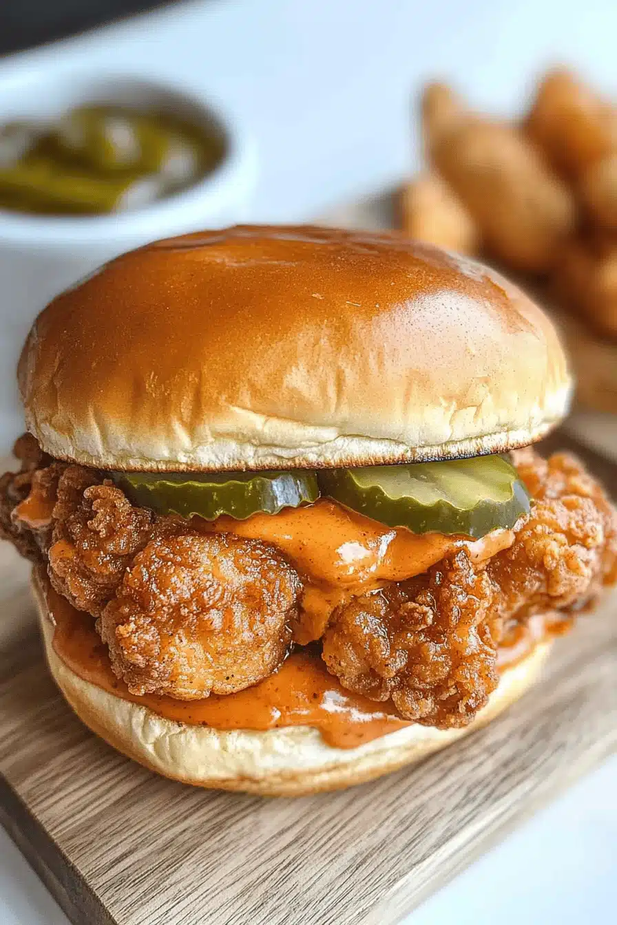 Popeyes Chicken Sandwich Recipe Final Dish Presentation
