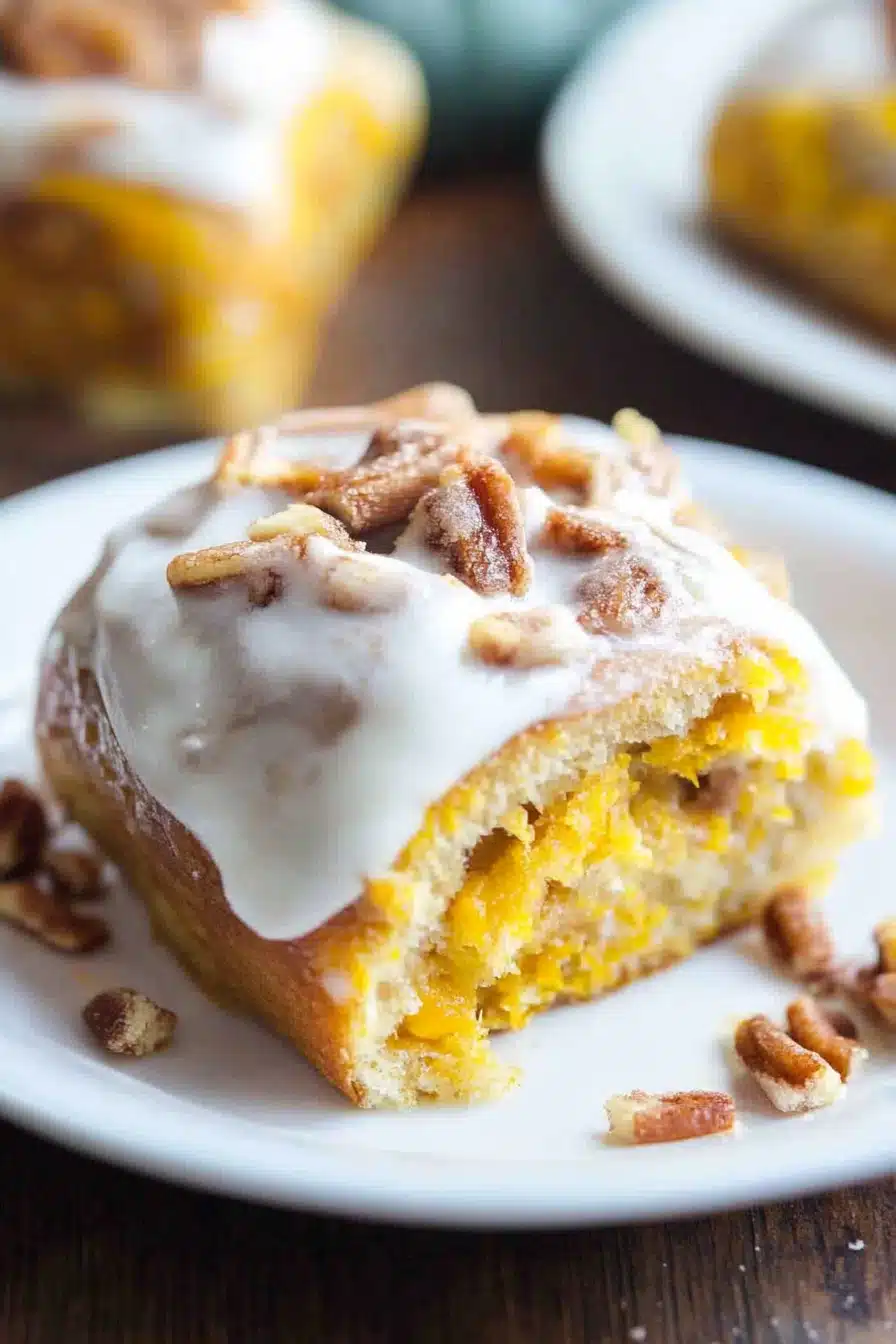 Pumpkin Cinnamon Rolls Final Dish Presentation