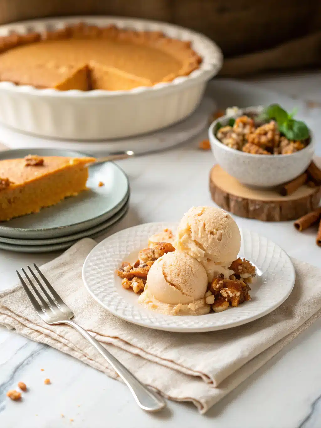Pumpkin Pie Ice Cream serving suggestion