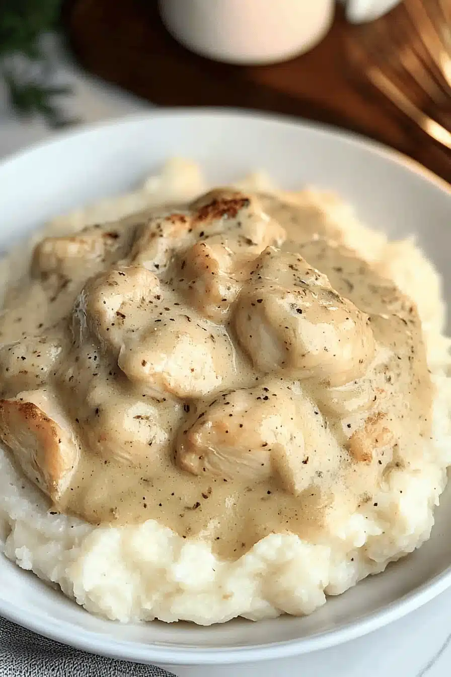 Ranch Chicken and Gravy Final Dish Presentation