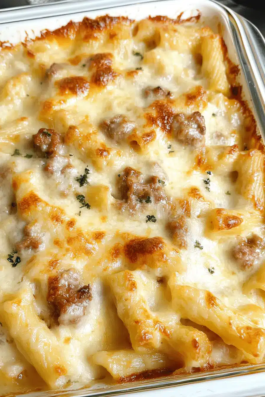 Sausage Alfredo Bake ingredients